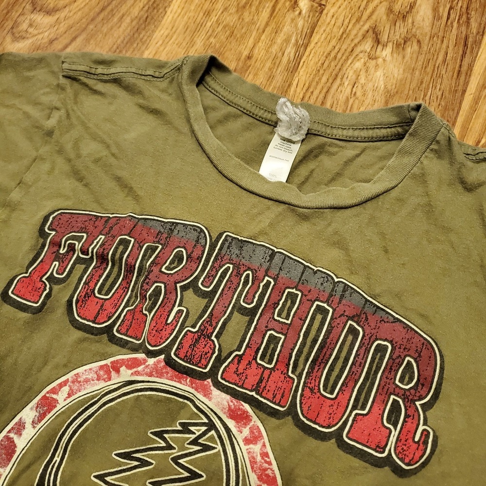 Furthur Grateful Dead Shirt Adult Small Green 2013 Fall‎ Tour Colorado Y2K Skull